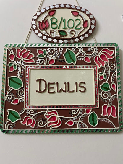 Lotus Lippan Art Rectangle Nameplate with Mirrors