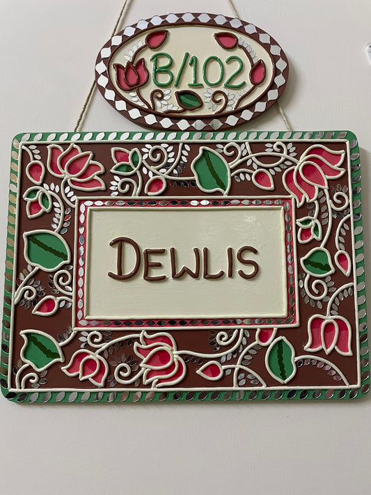 Lotus Lippan Art Rectangle Nameplate with Mirrors