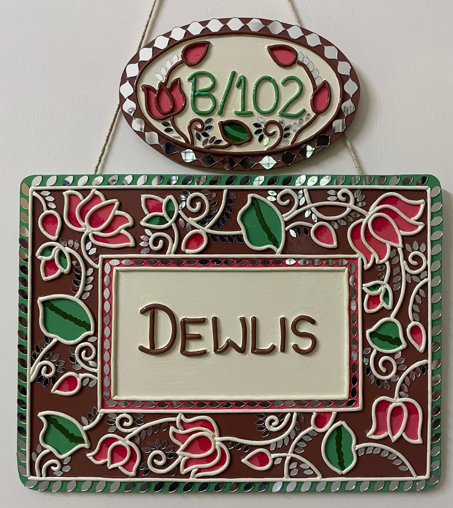 Lotus Lippan Art Rectangle Nameplate with Mirrors