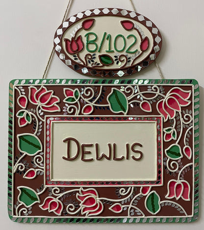 Lotus Lippan Art Rectangle Nameplate with Mirrors