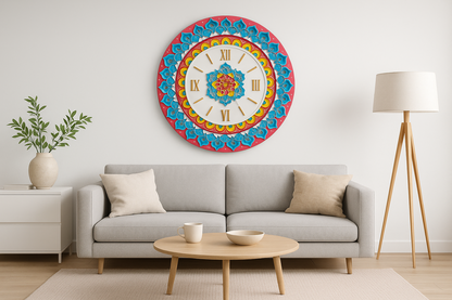 Lippan Art Wall Clock with Mirrors - Multicolor Theme