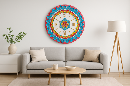 Lippan Art Wall Clock with Mirrors - Multicolor Theme