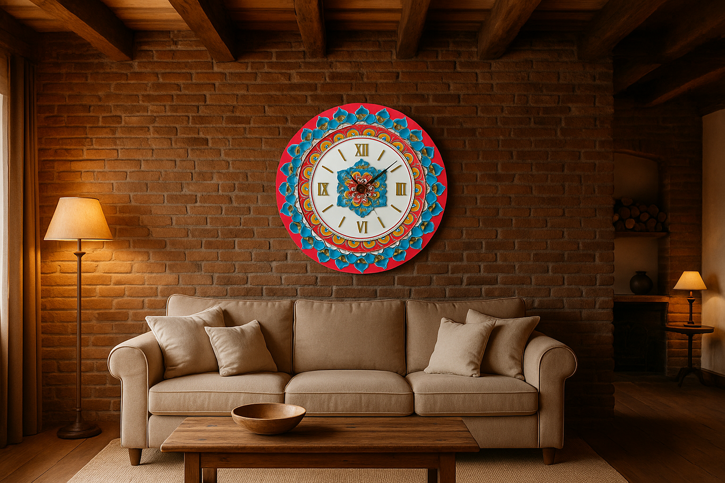 Lippan Art Wall Clock with Mirrors - Multicolor Theme