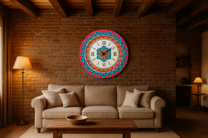 Lippan Art Wall Clock with Mirrors - Multicolor Theme