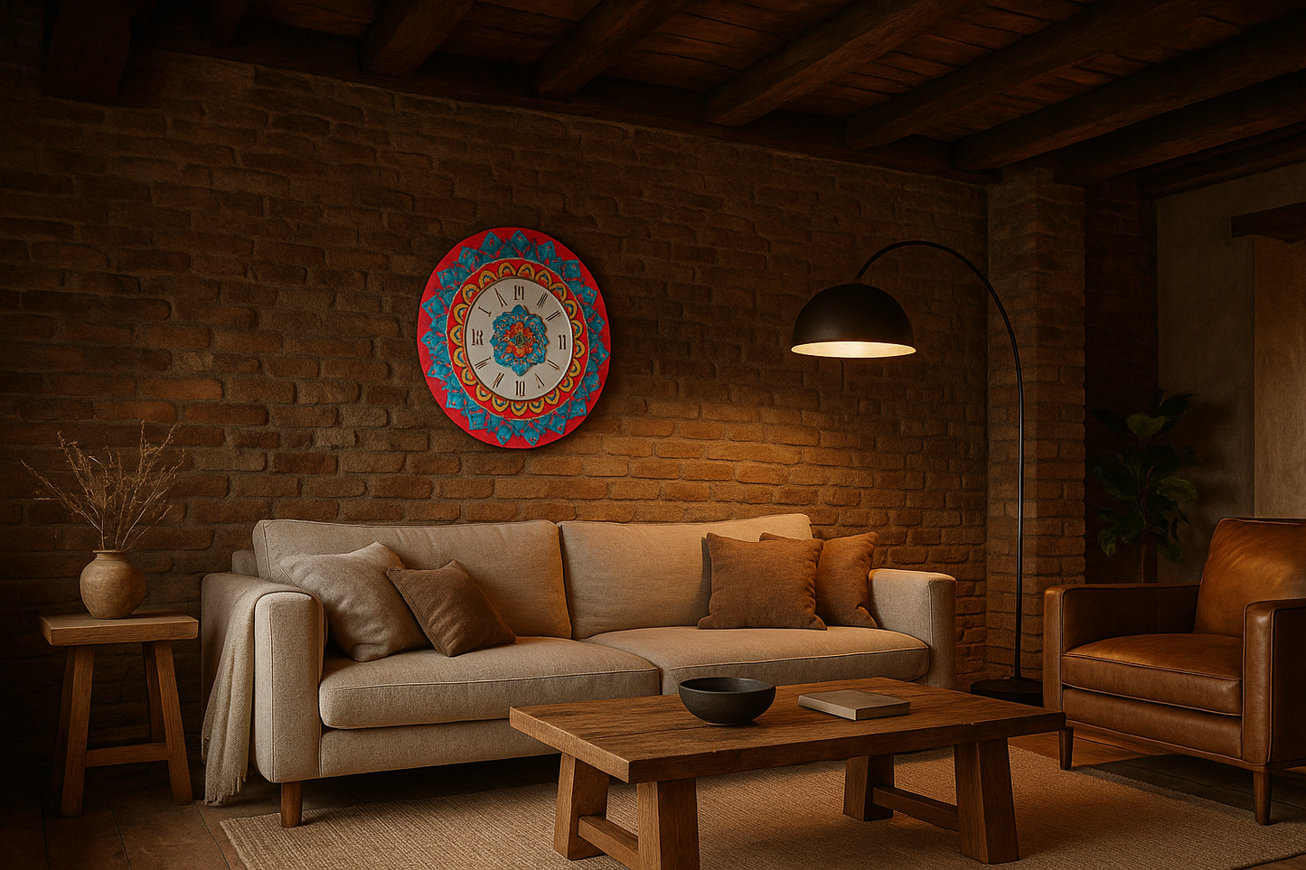 Lippan Art Wall Clock with Mirrors - Multicolor Theme
