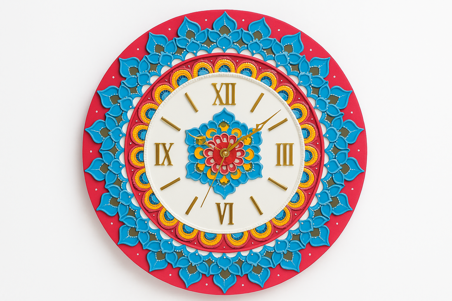 Lippan Art Wall Clock with Mirrors - Multicolor Theme