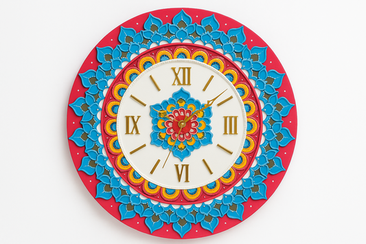 Lippan Art Wall Clock with Mirrors - Multicolor Theme